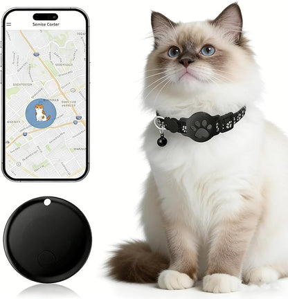 Pet Tracker,GPS Collar for Cats,Smart tag,Waterproof Compatible with Find My,No Monthly Fee,Advanced Tracking Solution Smart Collar for Pet Safety Ideal Small Large Cats(iOS User)