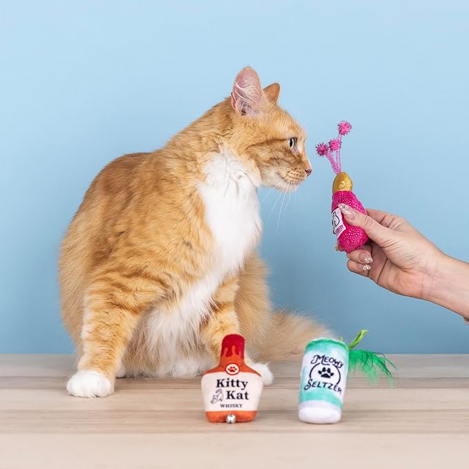 Fringe Studio Kitten My Drink ON, Small Plush Cat Toy 3PCS Set, PetShop Collection (904040)