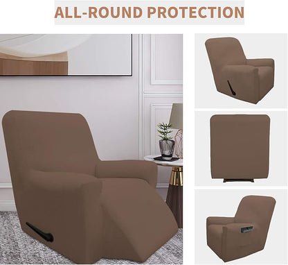 Easy-Going 100% Waterproof Recliner Cover, Dual Waterproof Couch Cover for Recliner, 1- Piece Jacquard Sofa Cover, Leakproof Sofa Slipcover for Kids, Pets, Dog and Cat (Recliner, Brown) 1 Seat