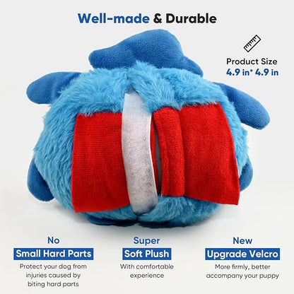 Petbobi Interactive Dog Toys Ball, USB Rechargeable Moving Dog Toy with Barking Sounds, Plush Monster Ball with Washable Cover, 4.9" Pet Toy for Small & Medium Dogs, Christmas & Birthday Gift