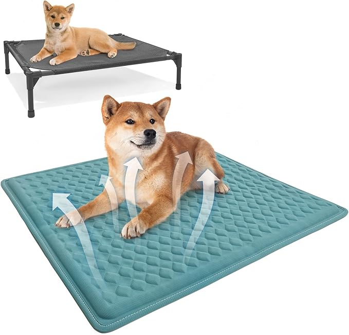 GOLOPET Cat Heating Pad - 18x18 Inch Waterproof Heated Cat Bed with Smart Thermostat Switch and Plush Fabric Cover Blue