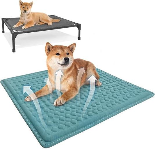 GOLOPET Cat Heating Pad - 18x18 Inch Waterproof Heated Cat Bed with Smart Thermostat Switch and Plush Fabric Cover Blue