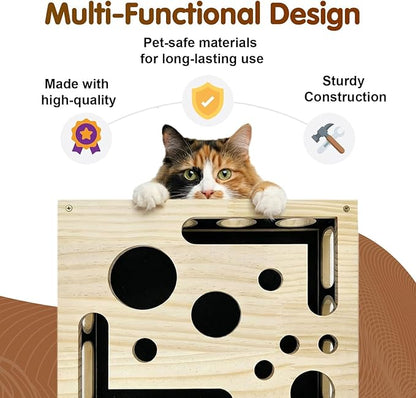 2026 New Cat Scratch Puzzle Enrichment Box, Cats Nail File Enrichment Box with Sandpaper Inside, Cat Toys Interactive for Indoor Cats Nail Scratcher, Stress-Free Alternative to Trimming Nails