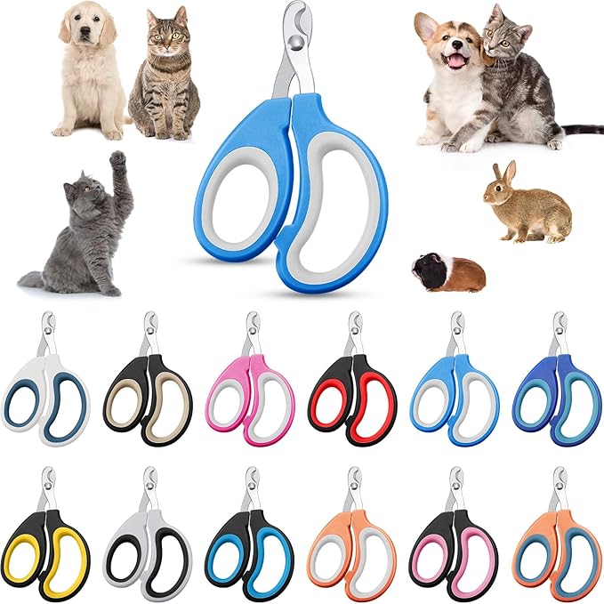 Therwen 24 Pcs Cat Nail Clipper Bulk Cat Nail Trimmer Kitten Claw Clippers Pet Nails Cutter Claw Care for Cats Kittens Bunny Puppy Rabbit Gatos Sharp Safer