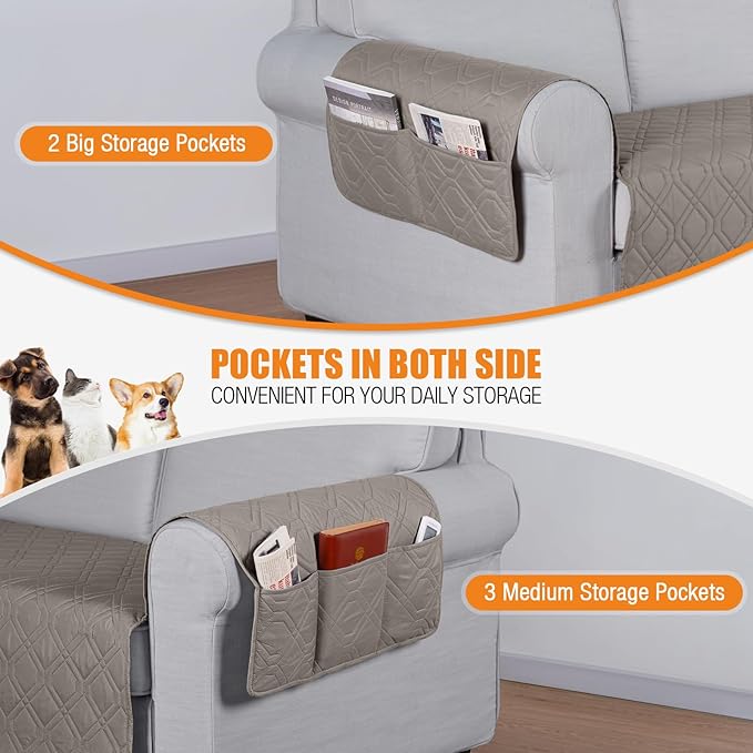 VANSOFY Couch Cover, Waterproof Sofa Covers Washable Slipcover Furniture Protector Couch Seat Covers Non-Slip Couch Cover for Dogs, Pets(Sofa, Khaki)