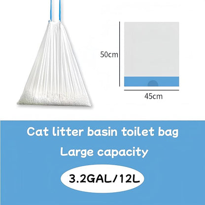 60 Count Cat Litter Box Liners for Automatic Self-Cleaning Litter Box, Heavy Duty Drawstring Waste Bags, Extra Thick 3.6-mil Leak-Proof, 18"x20" (45x50cm), 4 Rolls