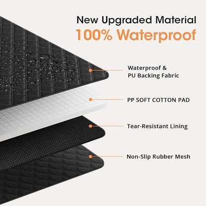 Dog Seat Cover, Upgrade Large Back Seat Pet Seat Cover Hammock for Cars, Trucks, SUVs with Nonslip Backing, Side Flaps, Waterproof, Soft (Black)