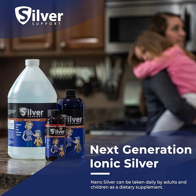 Natural Immune Support Supplement, Nano-Sized Silver Solution, Immune Booster for Kids, Pets & Adults, Purified Silver, Fortify Your Immune System for Cold and Flu Season - 1 Gallon