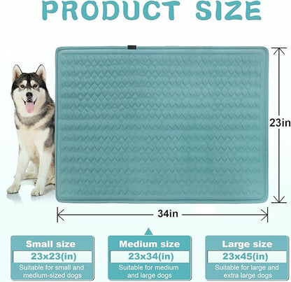 GOLOPET Newly Upgraded Dog Cooling Mat 34x23 in,Ice Breathable Fabric, Solid Silicone Honeycomb Heat Dissipation Structure, Long-Lasting Coolness Cooling Mat for Dogs(Q-Max>0.5) Washable& Non-Toxic