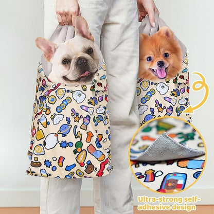 Cat Grooming Wrap & Dog Restraint Bag with Pet Nail Clippers Kit, 32x32in Self Adhesive Cat Wrap for Nail Clipping Multifunctional Care, Anti-Escape Soft Blanket Swaddle Within 22lbs