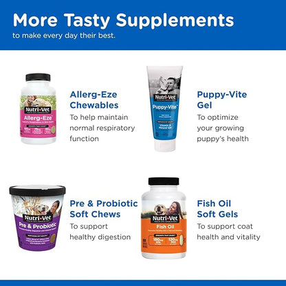 Nutri-Vet Puppy-Vite Chewables for Puppies, Dog Supplement, Daily Dog Vitamins & Minerals, Supports Balanced Diet, Pet Multivitamin, Supports Joint, Immune, and Overall Health in Canines, 60 Count