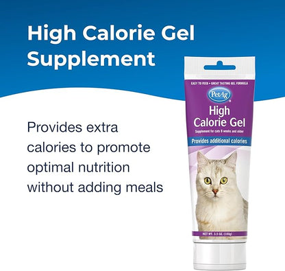 PetAg High Calorie Gel Supplement for Cats - 3.5 oz, Pack of 2 - Chicken Flavor - Provides Extra Calories for Cats 8 Weeks and Older - Easy to Digest