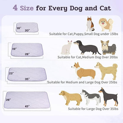NWK Fluffy Self Warming Cat Mat, Cat Blanket, Thermal Dog Mat, Washable, Non-Slip Bottom for Sofa & Crate & Kennel & Car Seat (Purple, Large (35'' X 23'' X 0.4''))