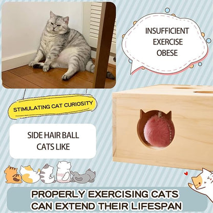 Whack a Mole Cat Toy with Pop Up Mice - Interactive Puzzle Game & Scratch Board for Indoor Cats, Mental Enrichment and Exercise, Fun Cat Puzzle Box Toy