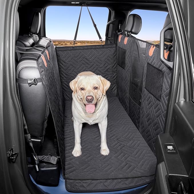 ABE Dog Car Seat Cover for Back Seat,Seat Covers for Trucks,Dog Hammock for Truck,Back Seat Extender for Dogs,Pet Seat Cover for Truck F150 & F-Series (Black, RAM1500)
