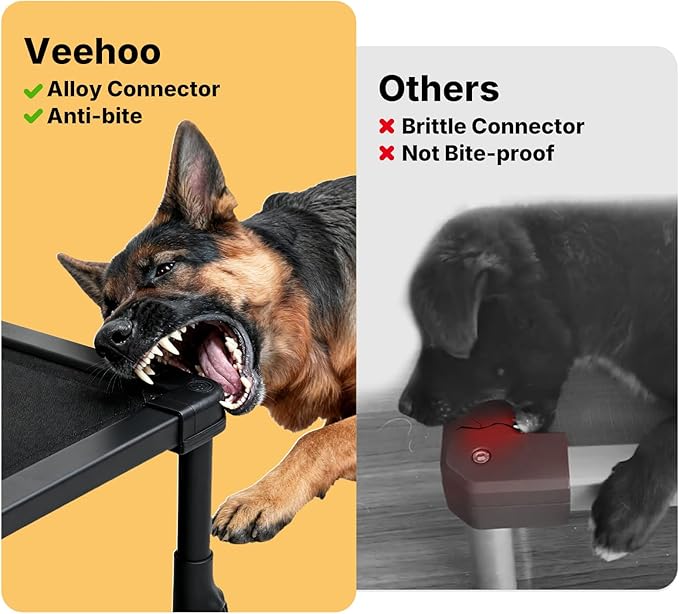 Veehoo Chew Proof Elevated Dog Bed, Indestructible Raised Dog Bed with Exclusive Cover, Washable Orthopedic Padded Pet Cot for Indoor & Outdoor, Extra Large Dog Bed 49" x 32", Dark Grey