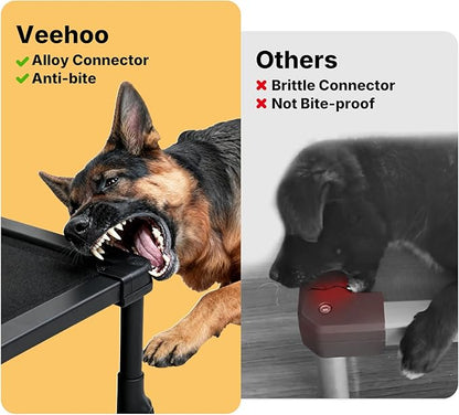 Veehoo Chew Proof Elevated Dog Bed, Indestructible Raised Dog Bed with Exclusive Cover, Washable Orthopedic Padded Pet Cot for Indoor & Outdoor, Large Dog Bed 41" x 27", Dark Grey