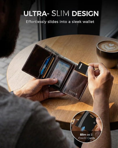 Wallet Tracker Card (iOS Only) Apple MFi Certified Slim Tracking Card, Rechargeable Bluetooth AirTag Smart Card for Apple Find My, GPS Item Finder IP68 Waterproof Locator for Keys, Pets, Luggage