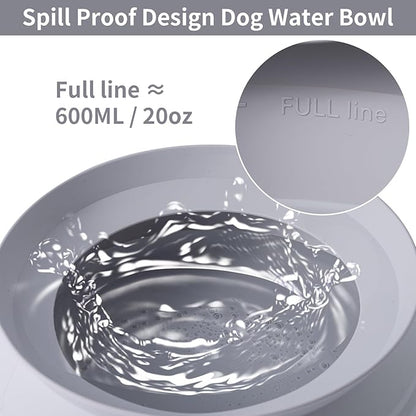SLSON Spill Proof Dog Water Bowl for Cars,Collapsible No Splash Dog Travel Bowls Integrated Molding Portable Pet Bowl for Vehicle Road Trip Truck,RV,SUV,Boat Accessories (Cold Grey)