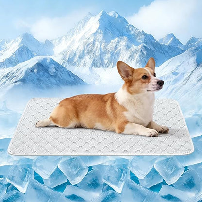 Dog Cooling Mat - Instant 6-12°F Drop, Cooling Mat for Pets Q-MAX >0.5 & Machine Washable, Anti-Slip Bottom, Cool Relief Bed for Dogs & Cats Light Gray 36" x 24"