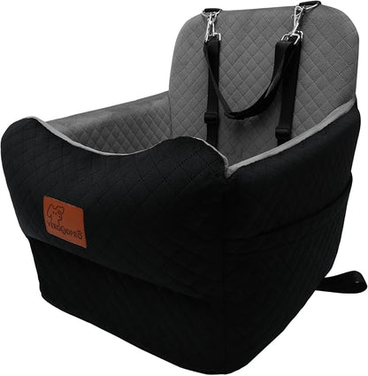Dog Booster Car Seat for Medium/Small Sized Dogs,Memory Foam and Ultra Soft Fabric Car Pet Bed,Portable Travel Safety and Comfortable Dog Carseat with Washable Removable Cover,Thick Cushion（M-Blagre）