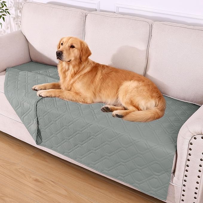 hyha Waterproof Dog Bed Blanket, Soft Pet Blankets, Waterproof Couch Cover for Dogs, Reversible Sofa Covers Washable for Furniture (40x80 Inch, Grey/Grey)