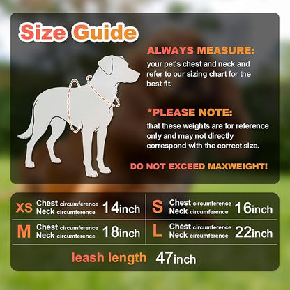Dog Harness Medium Sized Dogs, Puppy Harness and Leash Set for Training, Running, Walking, Suitable for Small and Medium Dog Vest, Orange, M
