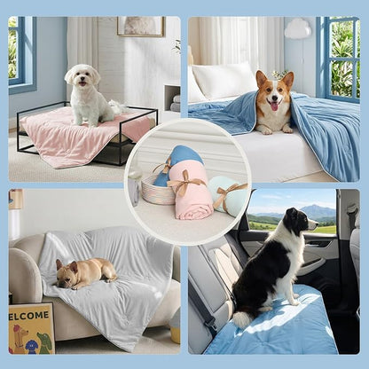 Soulbond Cooling Blanket for Extra Large Dogs - Q-MAX>0.45, Washable Cool Pet Cats Throw Blanket for Hot Weather, Self-Cooling Soft Dog Mat for Bed Crates Couch Sofa Cars(50"x60", Mint Green)