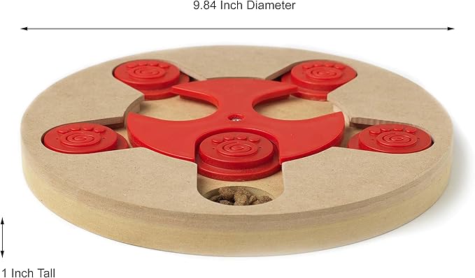 PetRageous 13006 Thinkrageous Interactive Advanced Level Puzzle Piece Dog Toy or Cat Toy Measures 9.84-Inch for Dogs and Cats or Kittens and Ages, Red