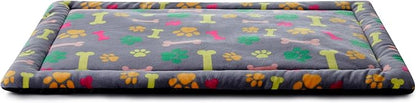 Allisandro Lightweight Waterproof Dog Bed Pad, 1.5" Thick Travel Mat for Crates, Kennels & Elevated Beds, Washable Non-Slip Sleeping Mat for Small to Large Dogs, 36 x 23 Inches, Vivid Bone