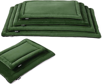 Allisandro Lightweight Waterproof Dog Bed Pad, 1.5" Thick Travel Mat for Crates, Kennels & Elevated Beds, Washable Non-Slip Sleeping Mat for Small to Large Dogs, 36 x 23 Inches, Dark Green