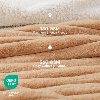 Luciphia Waterproof Dog Blanket for Large Dogs Ultra-Soft Calming Cut Pile Flannel Throw Durable & Warm Furniture Protection for Couch Bed Pet Human Blanket Machine Washable Warm Caramel,XL(85''x57'')