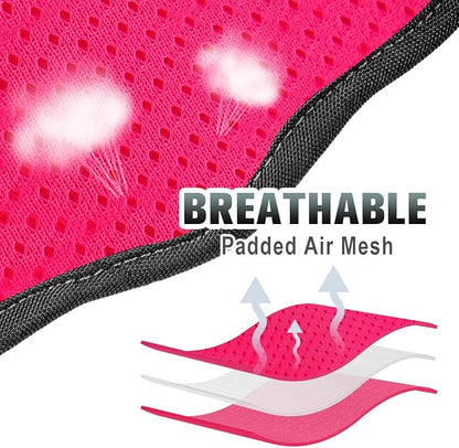 BARKBAY No Pull Dog Harness Large Reflective Dog Harness with Front Clip and Easy Control Handle for Walking Training Running with ID tag Pocket(Pink/Black,L)