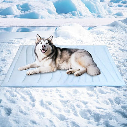 BECEMURU Dog Cooling Mat, Thickened Soft Pet Cooling Pad for Summer, 60"x40" Pet Bed for Crate Kennel Sofa, Q-MAX＞0.45, Non-Gel Coolness, Machine Washable & Durable - Keep Pet Cool and Comfortable