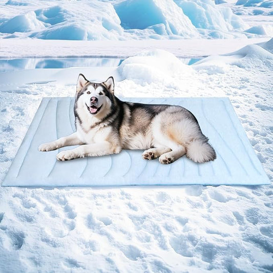 BECEMURU Dog Cooling Mat, Thickened Soft Pet Cooling Pad for Summer, 60"x40" Pet Bed for Crate Kennel Sofa, Q-MAX＞0.45, Non-Gel Coolness, Machine Washable & Durable - Keep Pet Cool and Comfortable