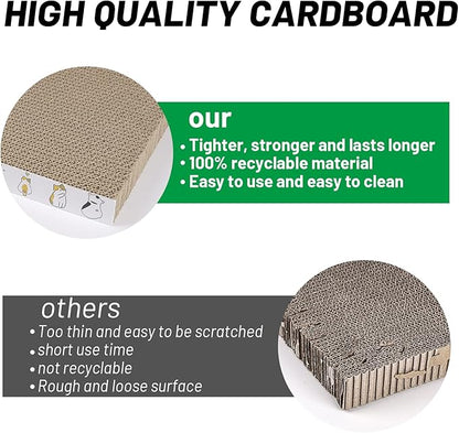 PatiencET Cat Scratcher Cardboard 3 PCS Cat Scratch Pad Reversible Scratcher Texture Design Durable Cat Scratching Pad