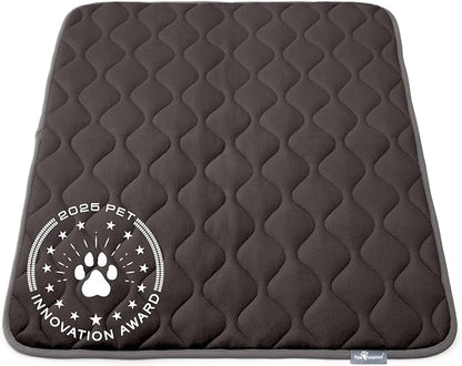 Paw Inspired Washable Padded Crate Mats for Dogs | 41” x 28” Pad, Fits 42-inch Kennels | Leakproof, Waterproof Bottom, Plush Pet Beds (Gray)