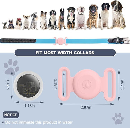 GPS Tracker for Dogs, Mini GPS Pet Tracker with Silicone Cover, IPX8 Waterproof GPS Tracker for Kids,No Monthly Fee,Work with Apple Find My(iOS Only),Dog Tracker Finder Tracker Pets-Pink-5