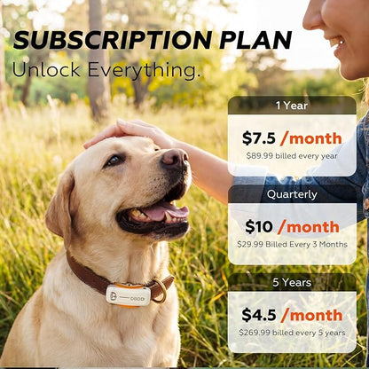 DBDD Smart GPS Dog Collar Tracker with Virtual Fence, Live Tracking & Vital Signs Monitoring for Dogs 40lbs Up, Waterproof Pet GPS Tracker for Pets,iOS & Android Compatible