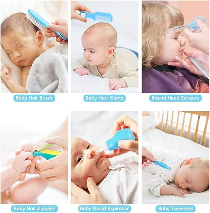 Baby Healthcare and Grooming Kit, Portable Baby Safety Care Set, Baby Essentials kit for Newborn (Blue 20 in 1)