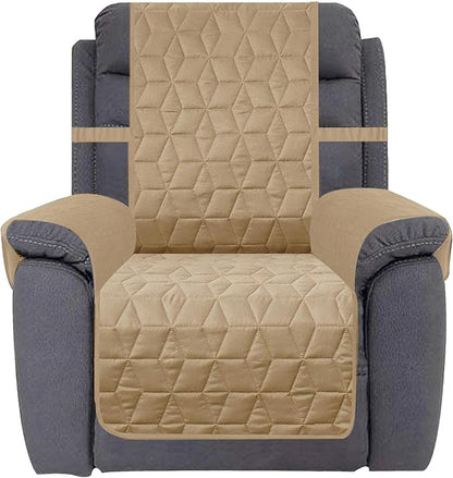 Ameritex Waterproof Nonslip Recliner Cover Christmas Decor Stay in Place, Dog Couch Recliner Cover Furniture Protector for Pets and Kids (Sand, 30'')
