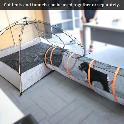 Elevon Cat Enclosures Cat Playpen Indoor Outdoor, Portable Mesh Tunnel