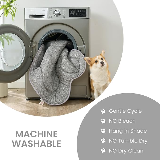 Cozy Bliss Cute Paw Shape Cooling Mat for Large Dogs, Non-Slip, Leakproof Washable Pet Cooling Mat for Hot Weather with Q-Max 0.5, Indoor and Outdoor Summer Pad, Heather Charcoal Grey, 45"x50"