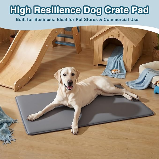 Dog Crate Pad Mat, Waterproof Kennel Cage Mat, Cooling Pet Bed for Small Medium Dogs, Outdoor Pet Bed with High Resilience Foam,Wipe Clean & Easy Rinse, Anti Slip 30 inch Graphite Grey