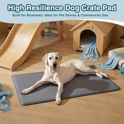 Dog Crate Pad Mat, Waterproof Kennel Cage Mat, Outdoor Cooling Pet Bed for Medium Large Dogs, Pet Bed with High Resilience Foam,Wipe Clean & Easy Rinse, Anti Slip 35 inch Graphite Grey