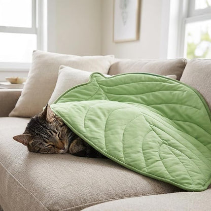 PetAmi Dog Cooling Mat, Leaf Shape, Reversible Cooling Nylon Blanket Soft Fleece Pet Pad for Dogs Cats, Summer All Season Use Q-Max>0.3, Medium 42x48 in, Sage Green