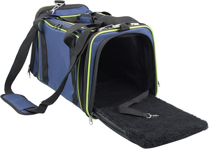 EliteField Expandable Soft Pet Carrier (3 Year Warranty, Airline Approved), Multiple Sizes and Colors Available (17" L x 11" W x 11" H, Navy Blue)