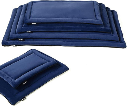 Allisandro Lightweight Waterproof Dog Bed Pad, 1.5" Thick Travel Mat for Crates, Kennels & Elevated Beds, Washable Non-Slip Sleeping Mat for Small to Large Dogs, 36 x 23 Inches, Navy Blue