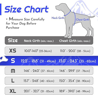 Eagloo Dog Harness Small Sized Dog, No Pull Service Vest with Reflective Strips and Control Handle, Adjustable and Comfortable for Walking, No Choke Pet Harness with 2 Metal Rings, Blue, S