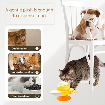 2026 new Rocket Shape 360° Rotating Puzzle Feeder for Cats - Interactive Treat Dispenser Toy for Indoor Play, Slow Eating & Mental Stimulation.